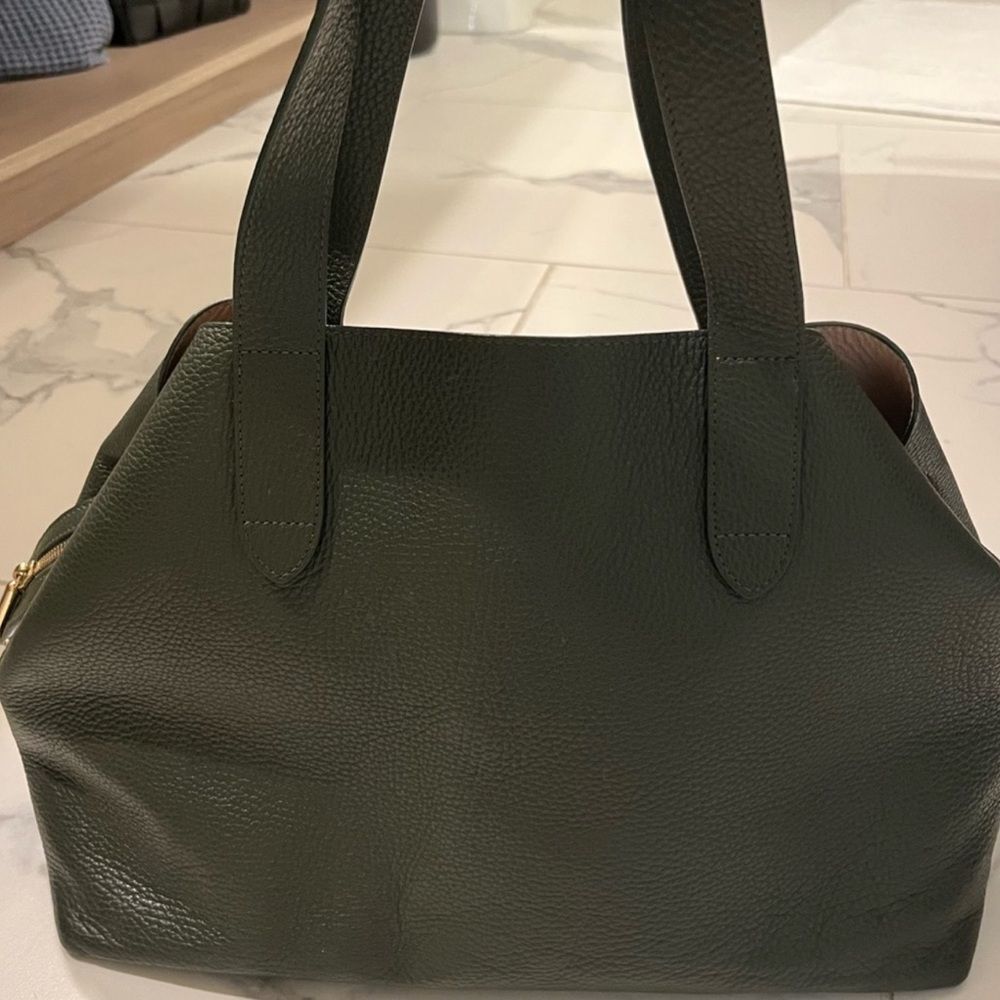 Cuyana Forest Green Crossbody Bag
